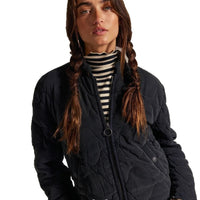 Women's Casual Quilted Cotton Jacket Loose Stand Collar Coat