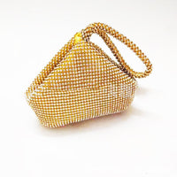 Diamond Triangle Rhinestone Round Dinner Bag
