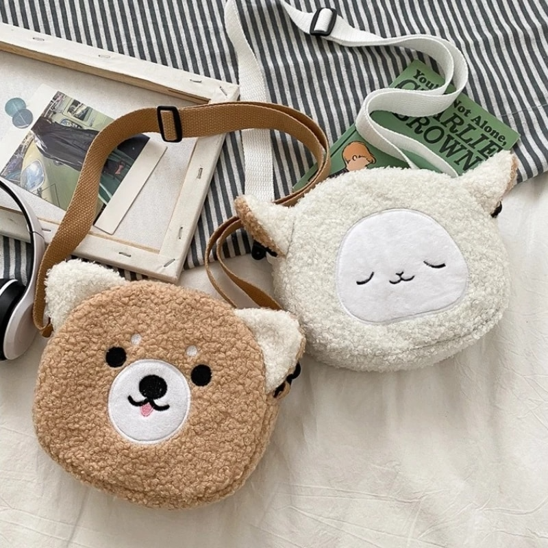 Cartoon Plush Crossbody Bag