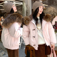 Horn Button Thick Warm Temperament Cotton-padded Coat