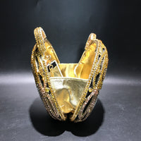 Metal Crystal Dinner Bag Hand-set With Diamonds