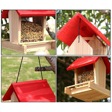 Suspended rain-proof field dispenser feeder
