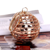 New Style Diamond Handbag Ladies Spherical Dinner Bag