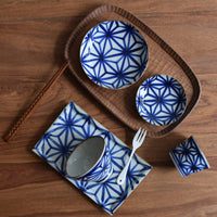 Household Hemp Leaf Pattern Ceramic Dinner Plate