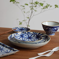 Household Hemp Leaf Pattern Ceramic Dinner Plate