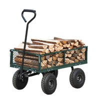 Carriage Garden Cart Steel Garden Cart With Swivel Handle And Detachable Sides, Practical Heavy Duty Garden Cart And Trolley