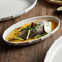 Household Steamed Fish Plate Good-looking Large Exquisite Japanese Style Dinner Plate