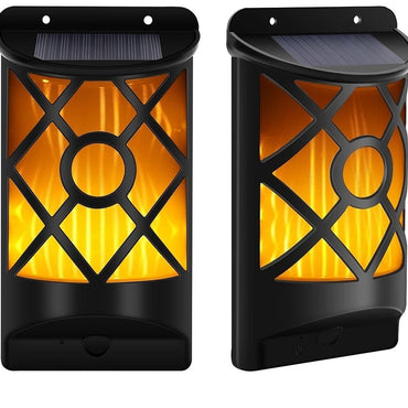 Solar wall lamp induction lamp flame torch flame flare flame flicker 66LED garden lawn lamp
