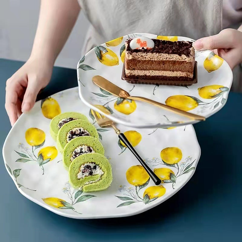 Ins Irregular Lemon Plate Ceramic Dinner