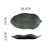 Japanese Fish Creative Leaf Dinner Household Kiln Changed Ceramic Dinner Plate