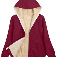 Fleece-lined Thickened Hooded Plush Women's Coat