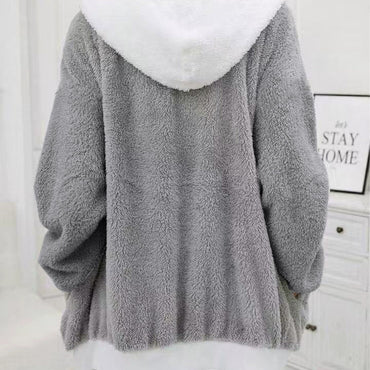 Women's Casual Multicolor Double-sided Plush Zipper Plush Coat