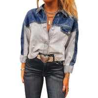 Single Row Multi-buckle Denim Coat For Women