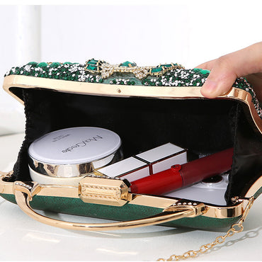 New Metal Handheld Handmade Diamond Inlaid Dinner Bag