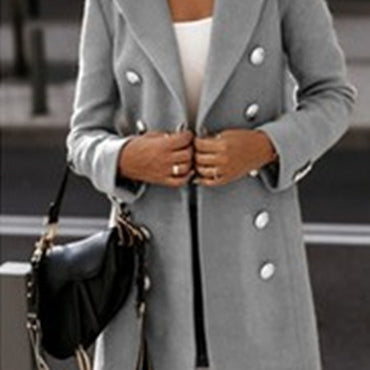 Explosive Double-Breasted Woolen Coat Fashion Coat