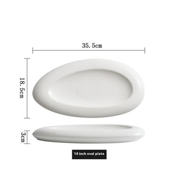 Irregular White Ceramic Dinner Plate
