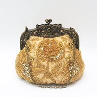 Rose Embroidered Sequins Embroidered Beads Dinner Bag Vintage