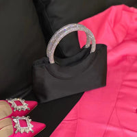 Women's Silk Satin Dinner Rhinestone Tote Special-interest Design