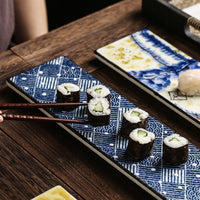 Hand-painted Long Sushi Ceramic Dinner Plate