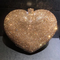Hand Holding Heart-shaped Diamond Dinner Bag