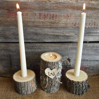 Wooden Candlesticks With Romantic Dinner Tabletop Ornaments