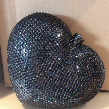 Hand Holding Heart-shaped Diamond Dinner Bag