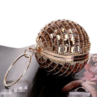 New Style Diamond Handbag Ladies Spherical Dinner Bag