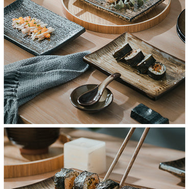 Rectangular Porcelain Dinner Plate Home Snacks Sushi Plate