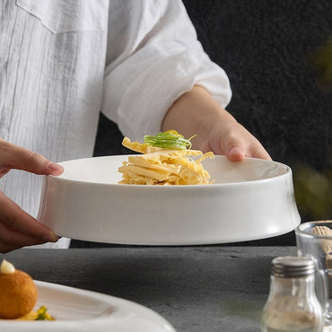 Irregular White Ceramic Dinner Plate