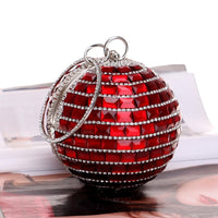 New Style Diamond Handbag Ladies Spherical Dinner Bag