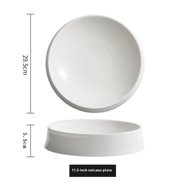 Irregular White Ceramic Dinner Plate
