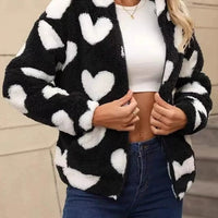 Women's Casual Double-sided Plush Hooded Jacket