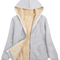 Fleece-lined Thickened Hooded Plush Women's Coat