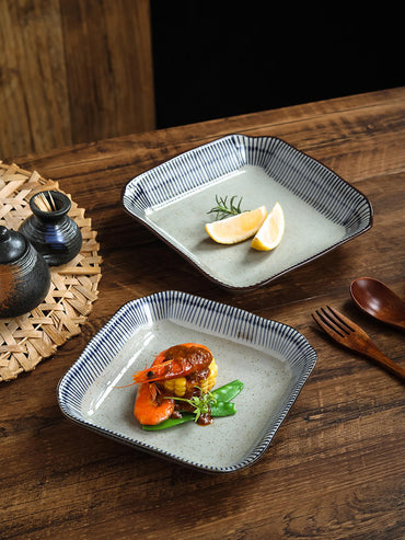 Japanese-style Square Ceramic Creative Dinner Plate