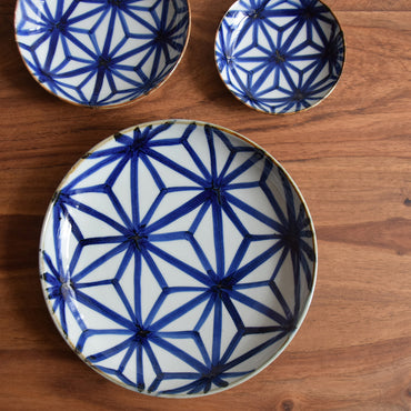 Household Hemp Leaf Pattern Ceramic Dinner Plate