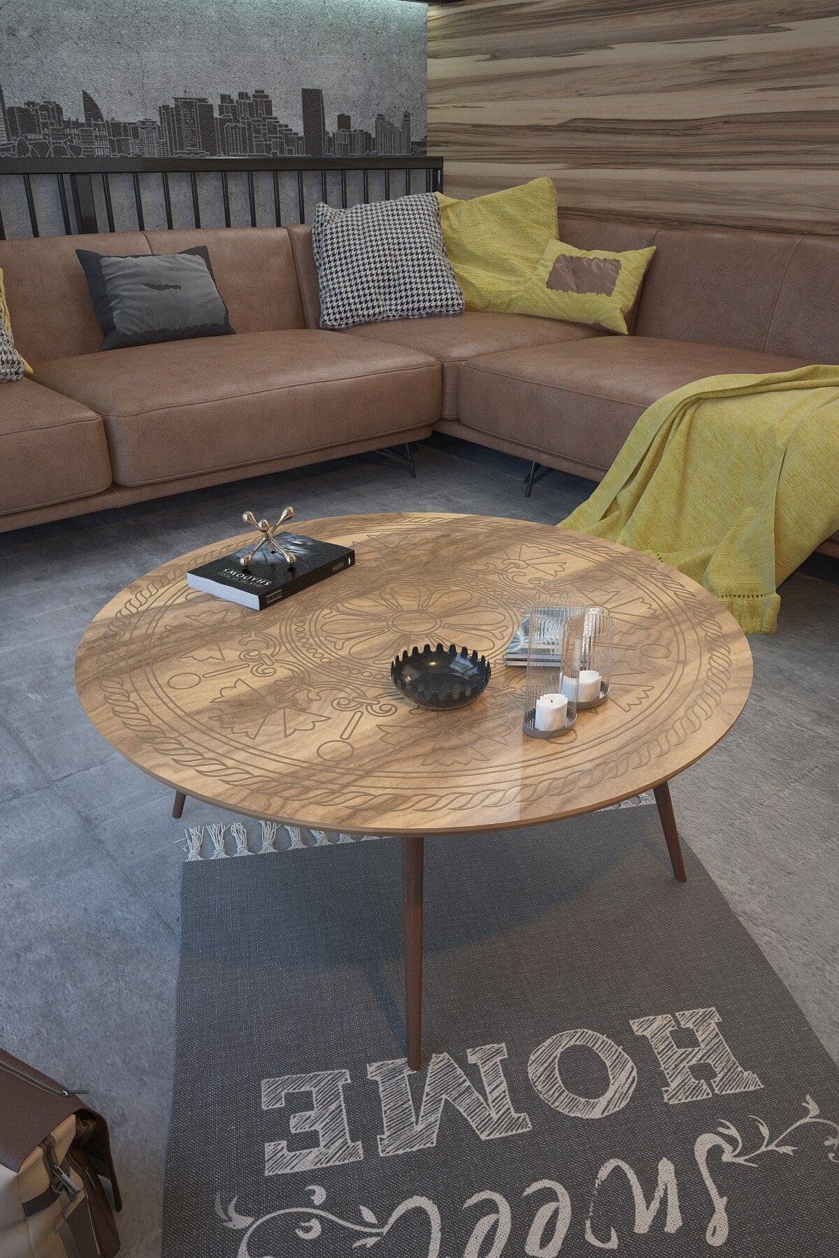 Nordic Wood Modern Living Room Coffee Table