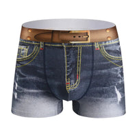 Men 3D Denim Print Boxer Shorts
