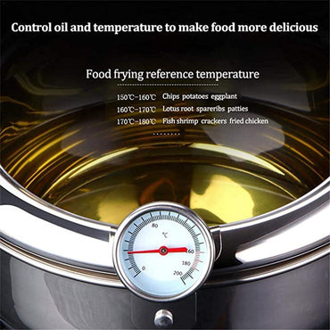 Japanese Deep Fryer With Thermometer and Lid