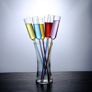 6Pcs Colourful Champagne Flutes