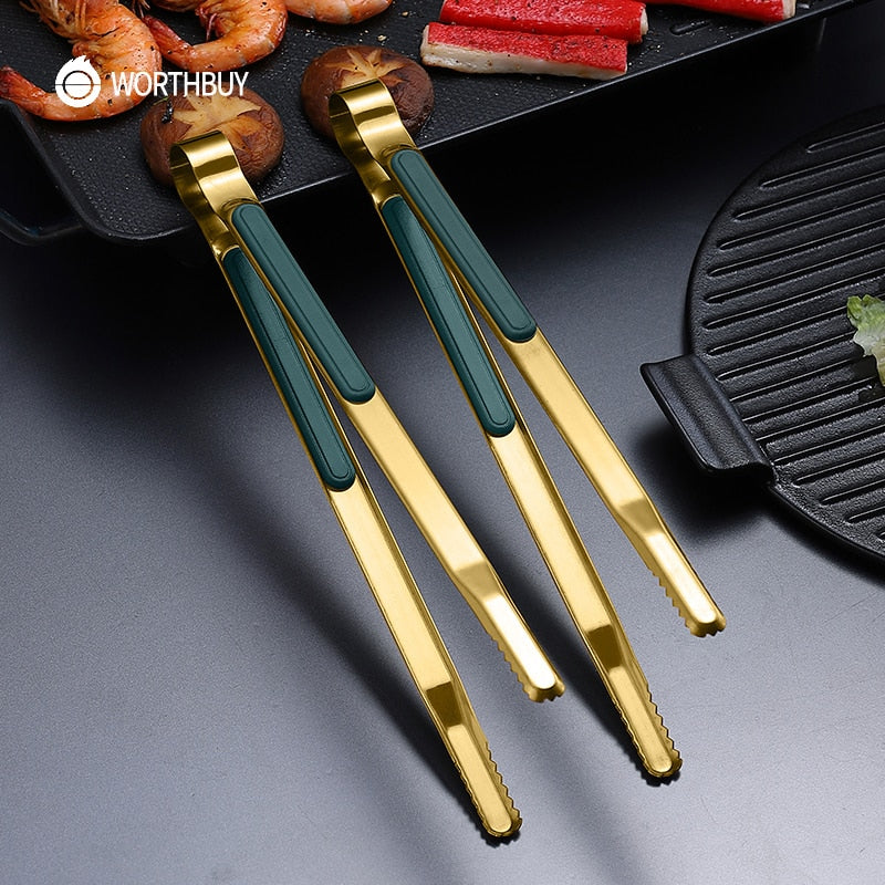 Gold Stainless Steel Serving Tongs