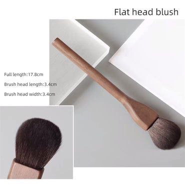 Vintage European Wood Handle Makeup Brush Set