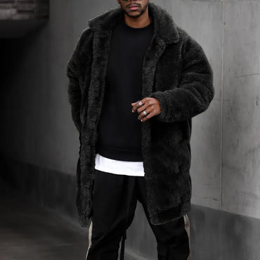 Men's Plush Mid-length Winter Coat