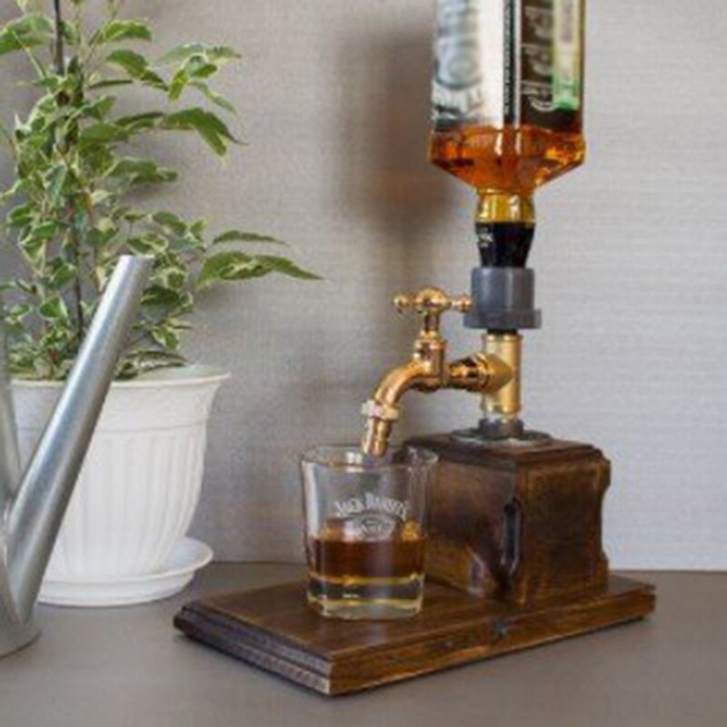 Whiskey Wood Dispenser Faucet Shape Father