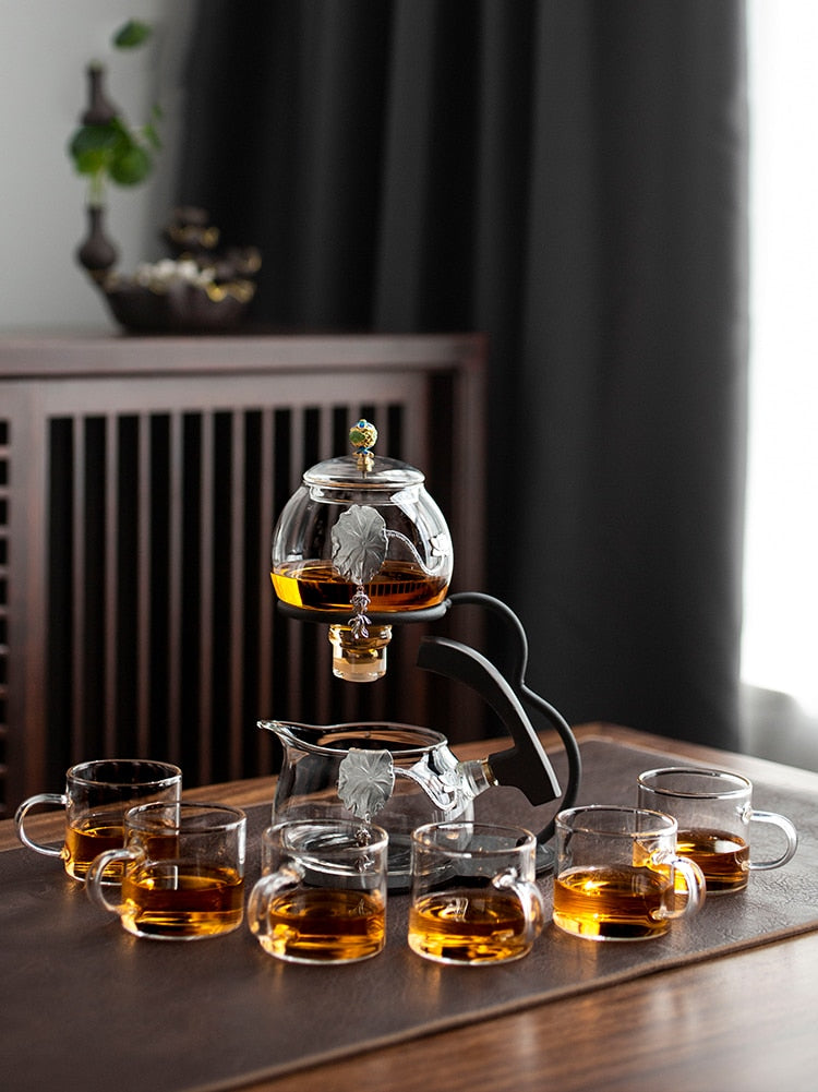 Heat-resistant glass tea set