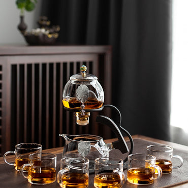 Heat-resistant glass tea set