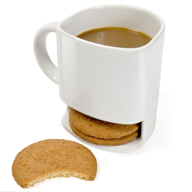 Coffee Mug with Biscuit Pocket Holder