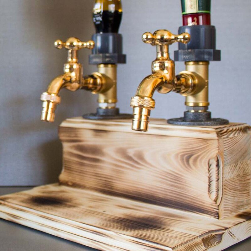 Whiskey Wood Dispenser Faucet Shape Father