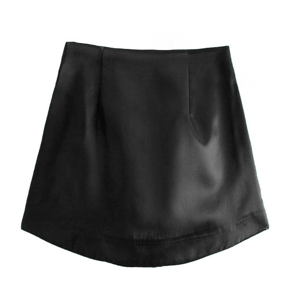 Slim Chic Satin Mini Skirt