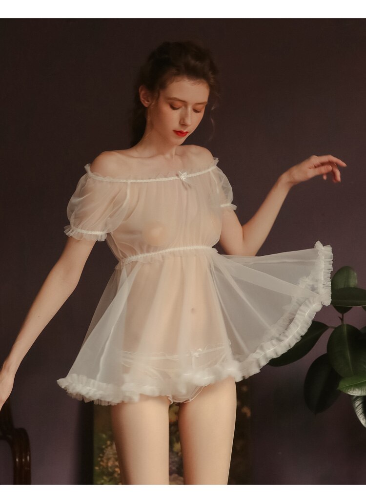 Ruffles Off Shoulder Sleep Wear