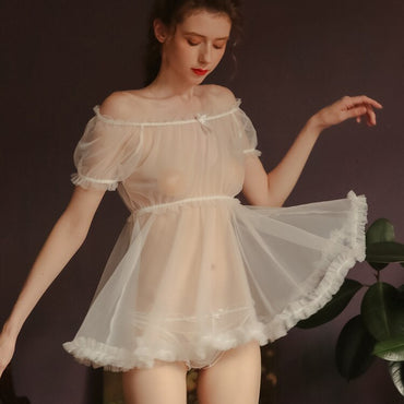 Ruffles Off Shoulder Sleep Wear